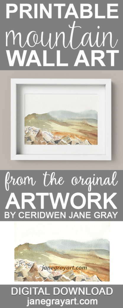 Printable Mountain Wall Art From The Original Artwork - Preseli Hills Wales